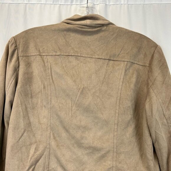 Miilla Womens Blazer Jacket Khaki Stone Buttons Ruched Casual Suit Solid M - Picture 5 of 11